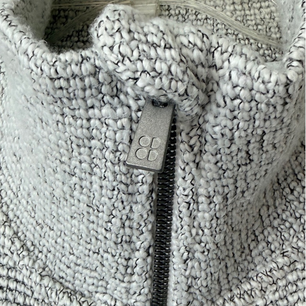 Sweaty Betty Restore Boucle Zip Through Jacket Grey Sz Medium Oversized Boxy fit - Picture 5 of 9